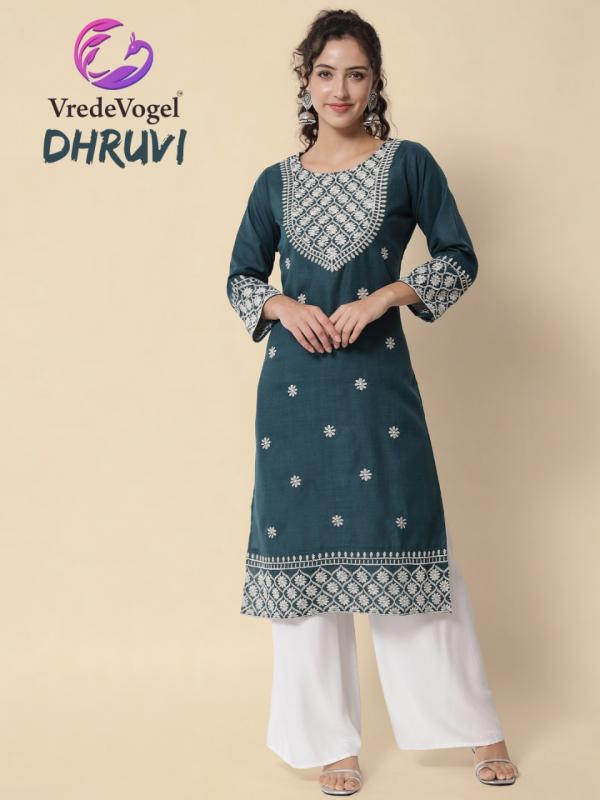 VredeVogel-Dhruvi Cotton Work Designer Exclusive Kurti collection